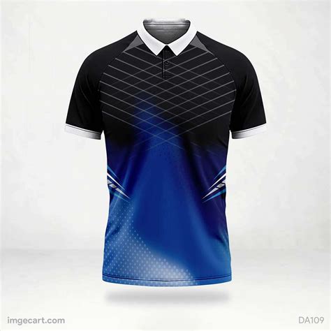 Cricket jersey black with blue gradient - imgecart