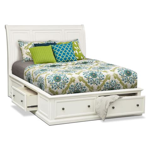 Hanover Queen Storage Bed - White | American Signature Furniture