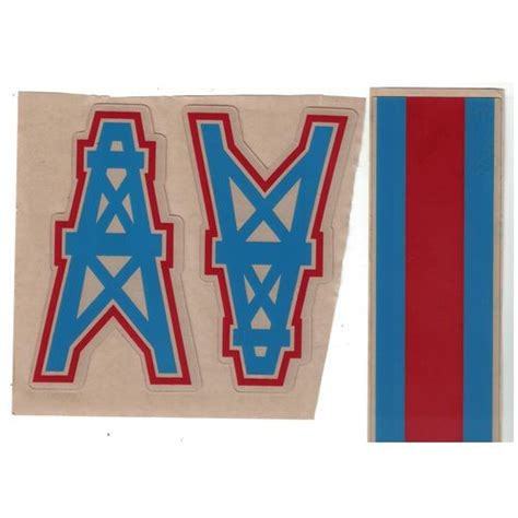 HOUSTON OILERS FULL SIZE FOOTBALL HELMET DECALS W/STRIPE on eBid United ...