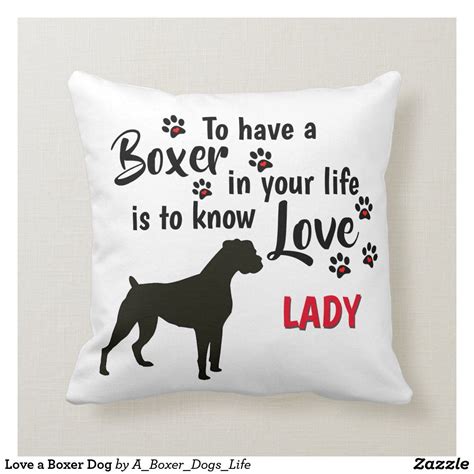 Love a Boxer Dog Throw Pillow. Perfect Boxer gift people will love to ...