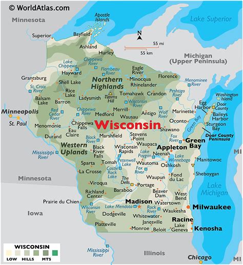 Map Wisconsin With Cities - London Top Attractions Map