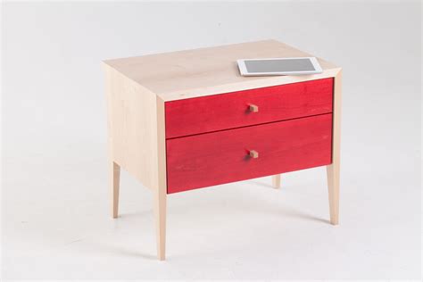 Red Transparent Stain MAPLE NIGHTSTAND Handmade Furniture - Etsy