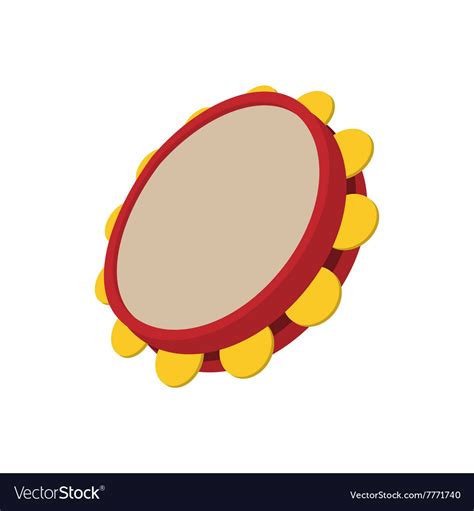 Tambourine icon cartoon style Royalty Free Vector Image