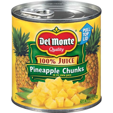 Del Monte Pineapple Chunks in 100% Juice, 15.26 Oz - Walmart.com - Walmart.com