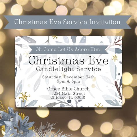 Christmas Eve Candlelight Service Invitation Christmas - Etsy | Candlelight service, Christmas ...