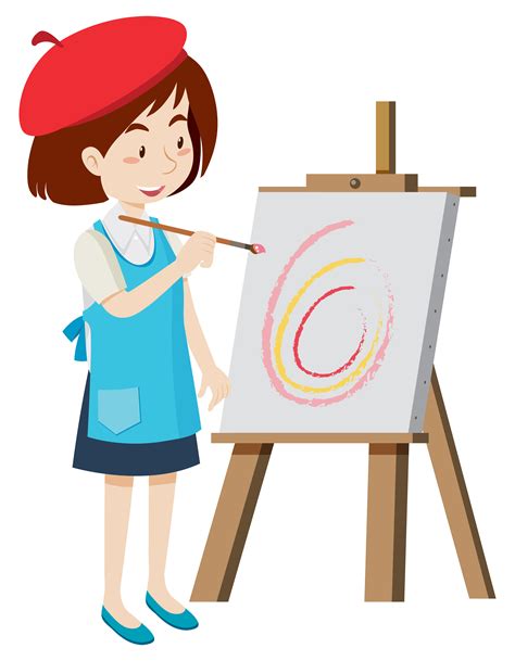 Artist painting on canvas 295303 Vector Art at Vecteezy