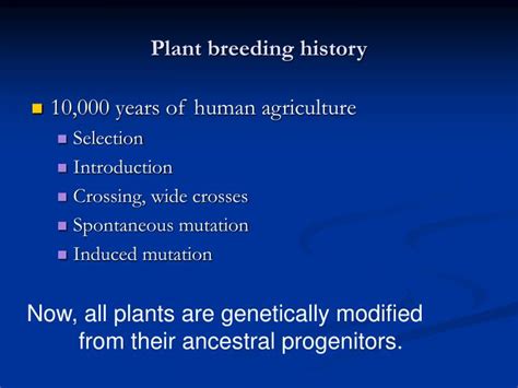 PPT - Plant breeding and plant genetics: Biotechnology past, present ...