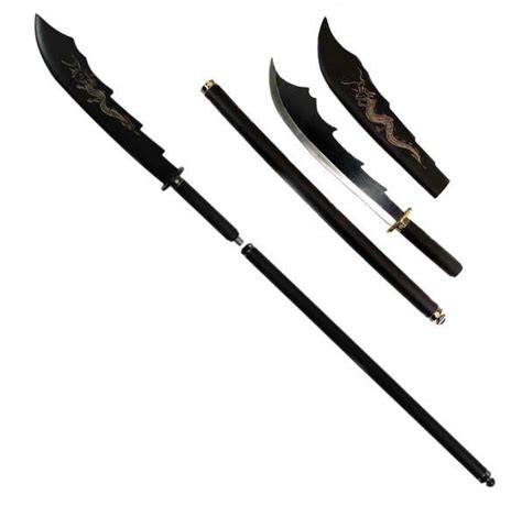 four different types of swords with black handles