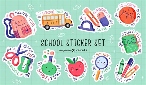 Cute School Clipart Set And Printable Stickers Cute D - vrogue.co