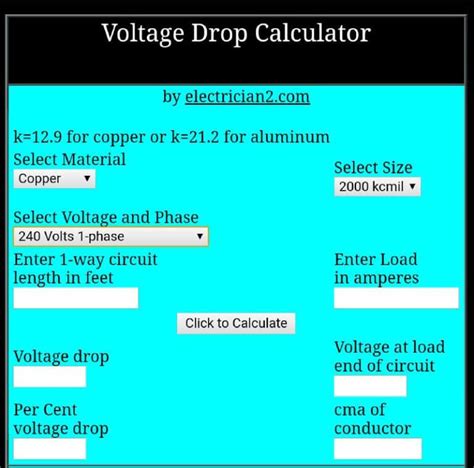 Voltage Drop Table NEC Calculator (Aluminum & Copper Wire PDF Chart)