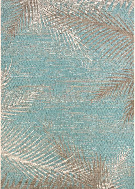 Palm Leaf Runner Rug / Green tropical palm leaf indoor outdoor floor runner. - Goimages Quack