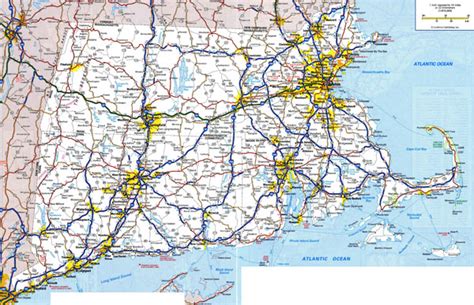 Large detailed roads and highways map of Massachusetts state with all ...