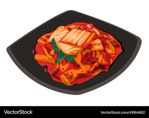 Kimchi korean food drawing Royalty Free Vector Image