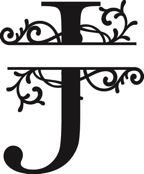 Split Monogram Letter J DXF File Free Download - 3axis.co