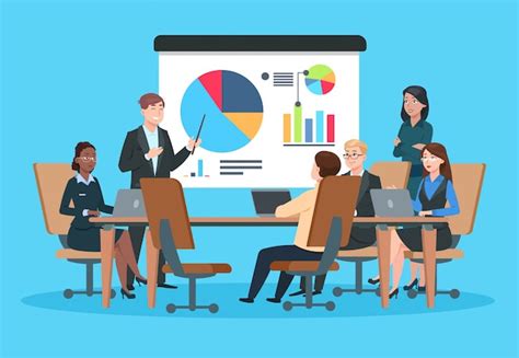 Premium Vector | Business meeting. Flat people on presentation conference illustration ...