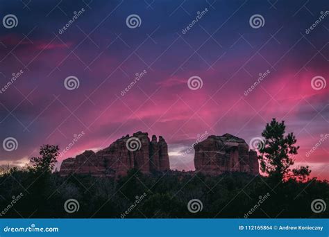 Cathedral Rock Sunset stock photo. Image of cathedral - 112165864