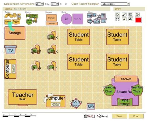 FREE CLASSROOM ARCHITECT TOOL~ Design your classroom layout, save, and print as needed. Students ...