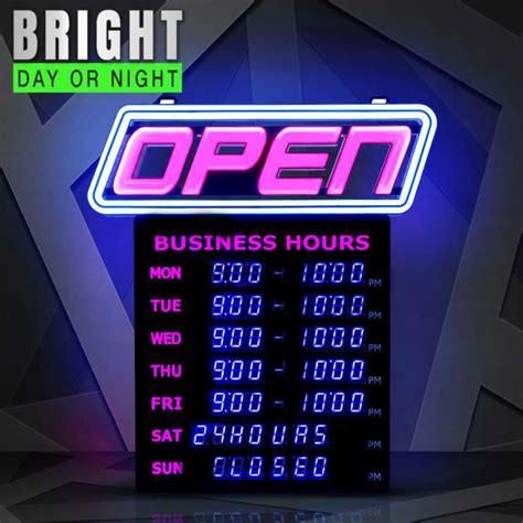 Bluetooth Enabled Business Hours LED OPEN Sign - 15"x 16.5 | Green Light Innovations #1 USA