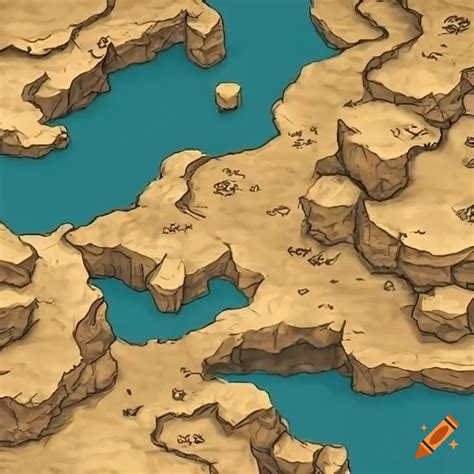 Isometric sandstone world map blank rpg game