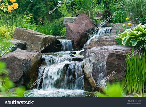 Rock Garden And Waterfall Stock Photo 1344075 : Shutterstock