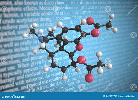 Heroin Scientific Molecular Model, 3D Rendering Stock Illustration - Illustration of structural ...