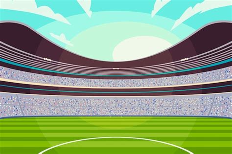 Free Vector | Flat soccer football stadium illustration