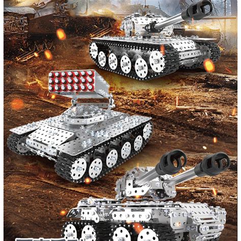 939Pcs DIY Tank Metal Model Kits Handmade Assembly 3D Metal Puzzle Toy