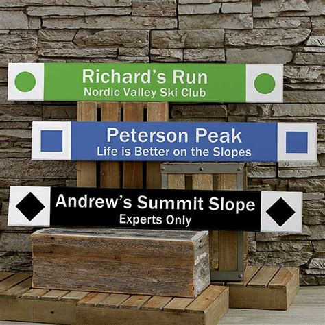 Ski Trail Personalized Wooden Sign