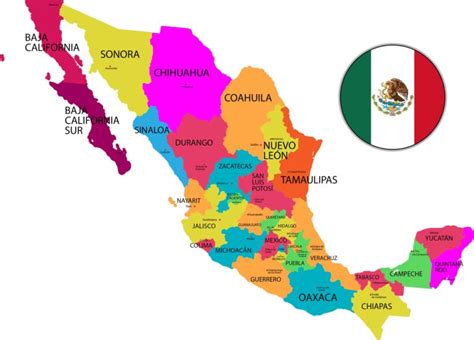 Mapa de México con nombres y división política