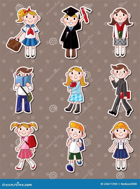 Student stickers stock vector. Illustration of cute, doodle - 24617290