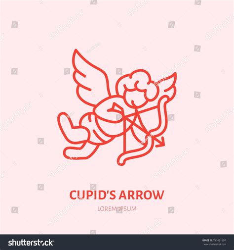 Cupid Bow Arrow Flat Line Icon Stock Vector (Royalty Free) 791461207 ...