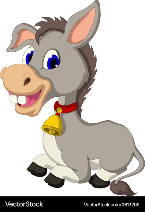 Funny donkey cartoon sitting Royalty Free Vector Image