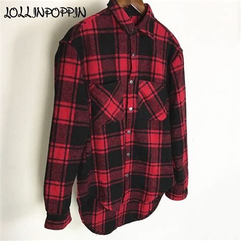 Black And Red Checkered Shirt Men Thick Casual Shirts For Autumn ...