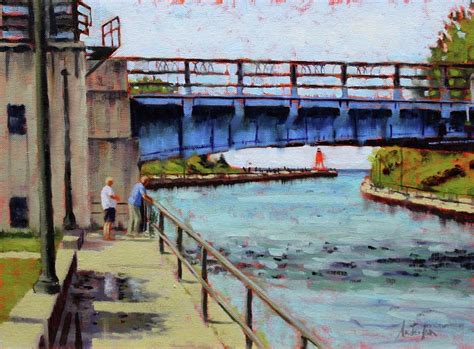 Charlevoix Drawbridge Painting by Kurt Anderson - Fine Art America