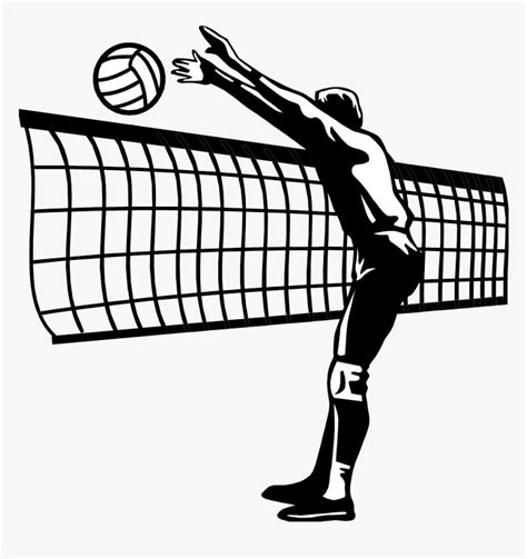 Volleyball Spike Png Black And White - Volleyball Net Clipart ...