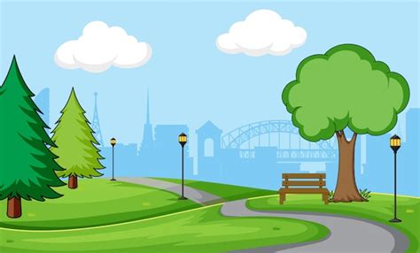 Free Vector | City park scene background