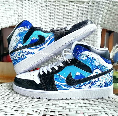 Custom Air Jordan 1 Mid Nike Custom Custom Sneakers pintados | Etsy