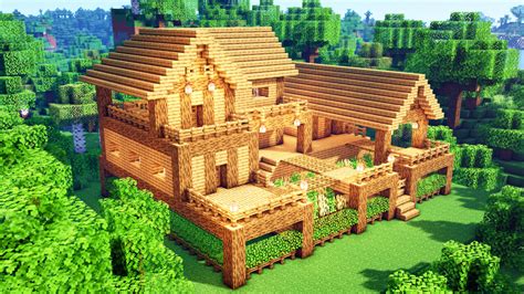 Minecraft: How To Build a Ultimate Oak Survival Farm House Minecraft Map