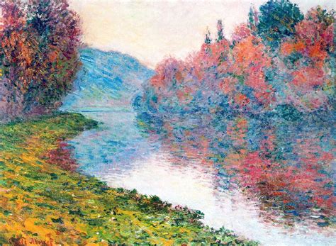 Banks of the Seine at Jenfosse - Clear Weather | Claude Monet | 1884 | Monet art, Landscape ...