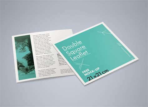 Free Square Bi-Fold Brochure Mockup PSD - Good Mockups