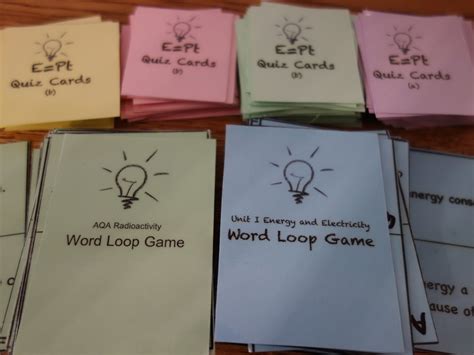 Physics Word loop game cards | Teaching Resources