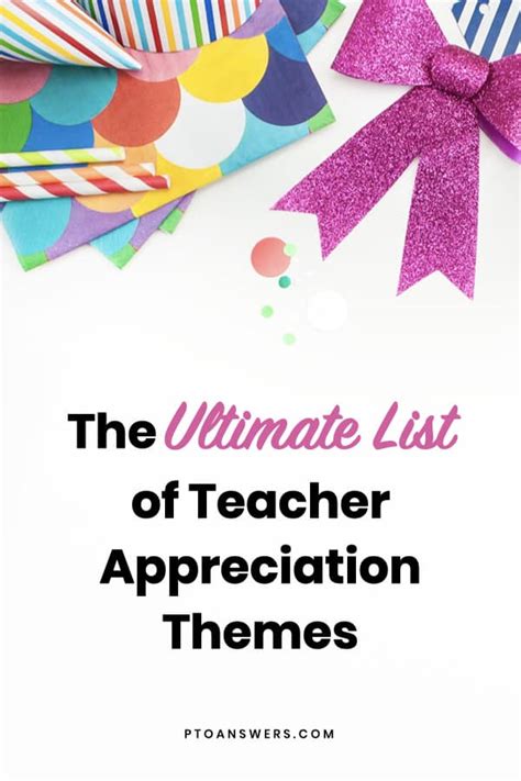 Ultimate List of Teacher Appreciation Week Themes - PTO Answers