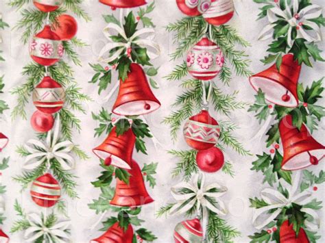 Vintage Bells Wrapping Paper 10 x 7.5 Instant Download | Vintage christmas wrapping paper ...