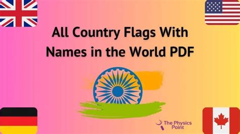 Country Flags With Names - The Physics Point