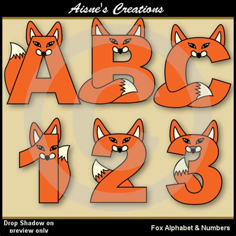 Fox Alphabet Letters & Numbers Clip Art Graphics | Etsy