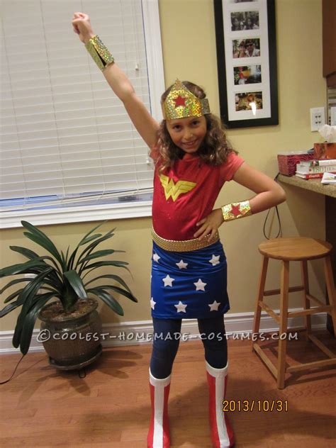 Cool Homemade Wonder Woman Costume for Girls