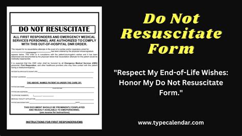 Free Printable Do Not Resuscitate Form Template [Make Your Wishes Known]