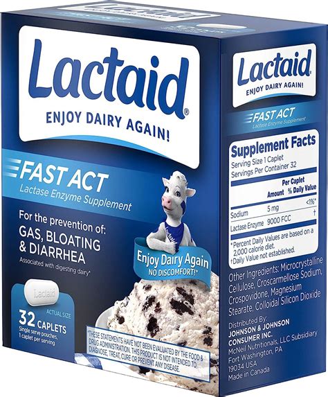 Lactaid Fast Act Lactase Enzyme Pills - 32 Single-Dose Pouches