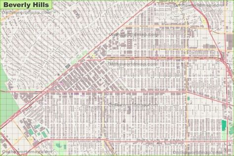 Large Detailed Map of Beverly Hills, California