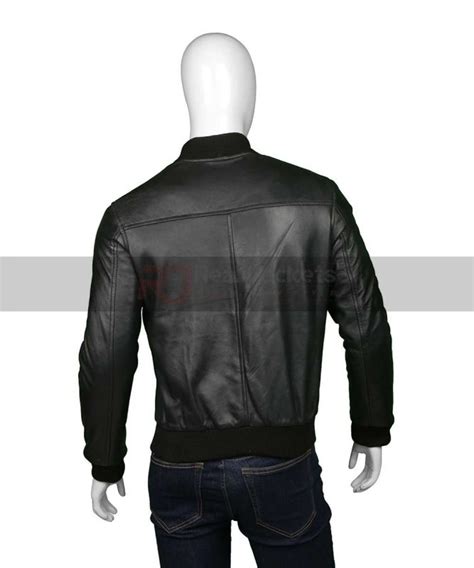 Mens Leather Bomber Jacket | Black Bomber Jacket - Real Jackets